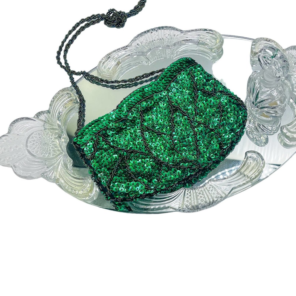 Women’s Sequin Evening Bag Emerald Green